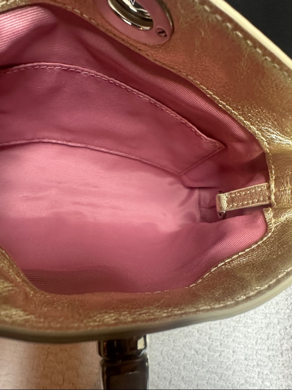 Coach Gold Metallic Signature Wristlet Clutch - Picture 9 of 13